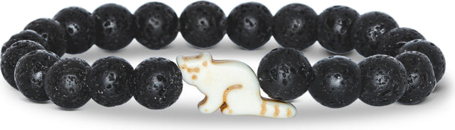 Fahlo Red Panda Tracking Bracelet - Lava Stone