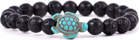 Fahlo Turtle Tracking Bracelet - Lava Stone
