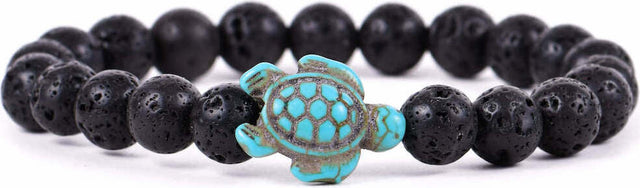 Fahlo Turtle Tracking Bracelet - Lava Stone