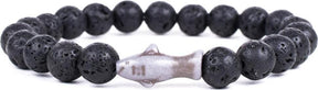 Fahlo Shark Tracking Bracelet - Lava Stone