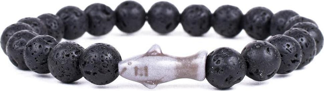 Fahlo Shark Tracking Bracelet - Lava Stone