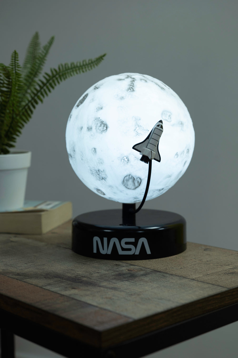 NASA Moon Lamp with Rocket