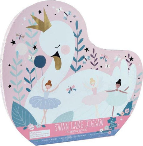 Enchanted 40pc "Swan" Shaped Jigsaw Puzzle with Shaped Box