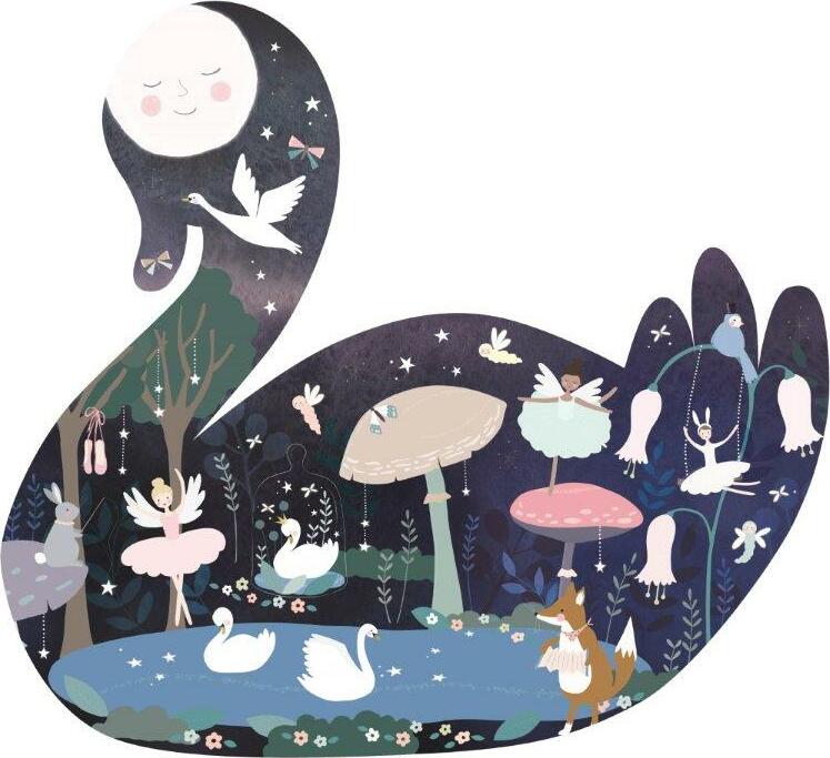 Enchanted 40pc "Swan" Shaped Jigsaw Puzzle with Shaped Box