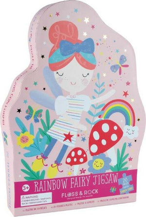 Rainbow Fairy 20pc "Fairy" Shaped Jigsaw Puzzle with Shaped Box