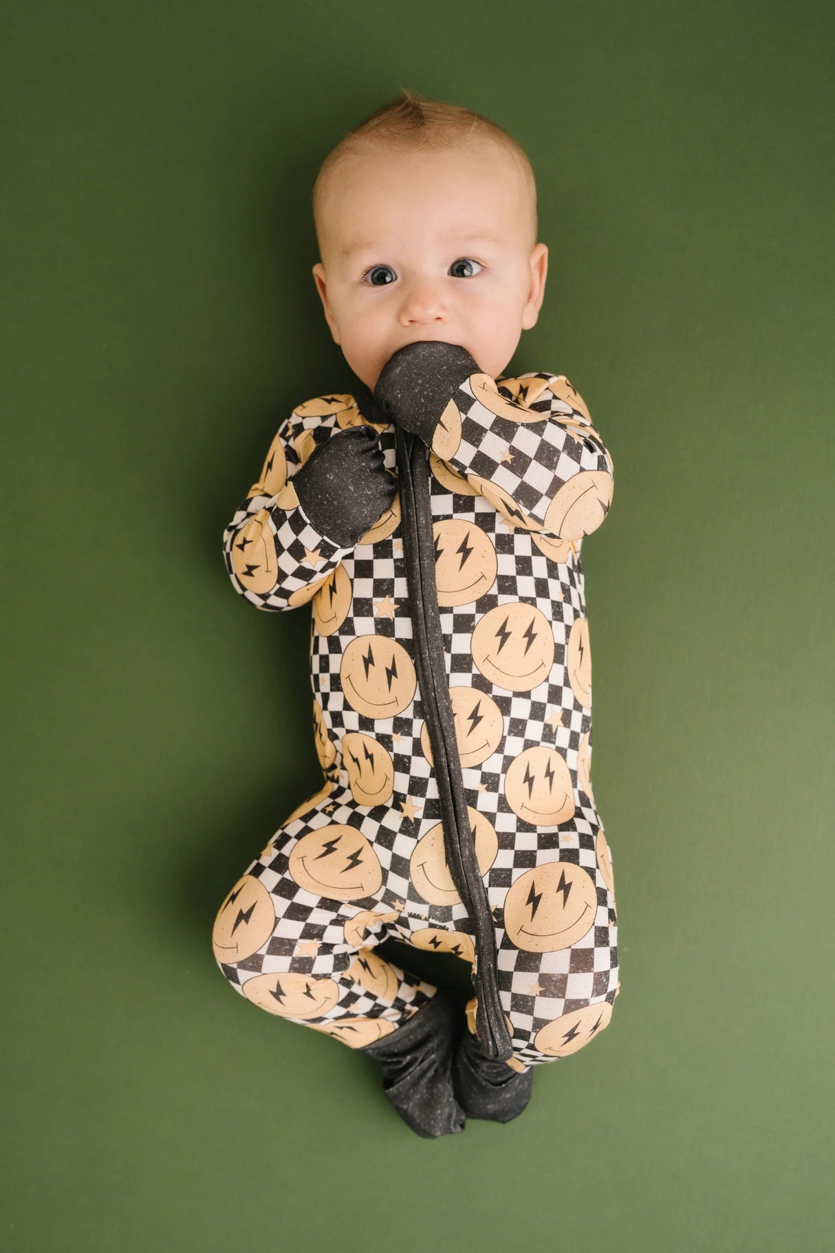 Checkered Smiley Sleeper 3-6m