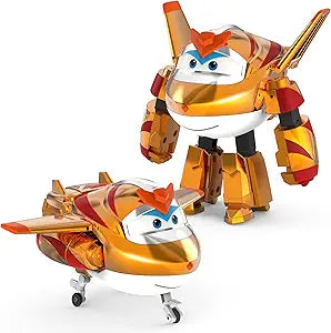 Super Wings Transforming Golden Boy | 5" Jet-to-Robot Toy