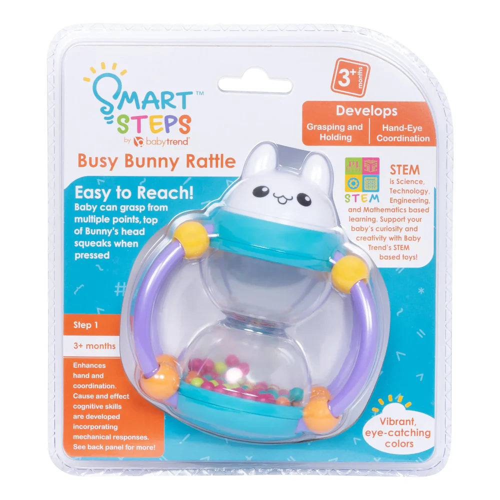 Busy Bunny Rattle | Soft Sensory Toy for Babies & Teething