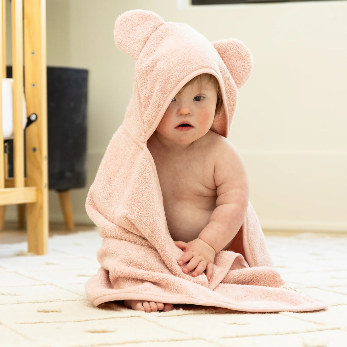 Hooded Towel Wash Mitt Blush