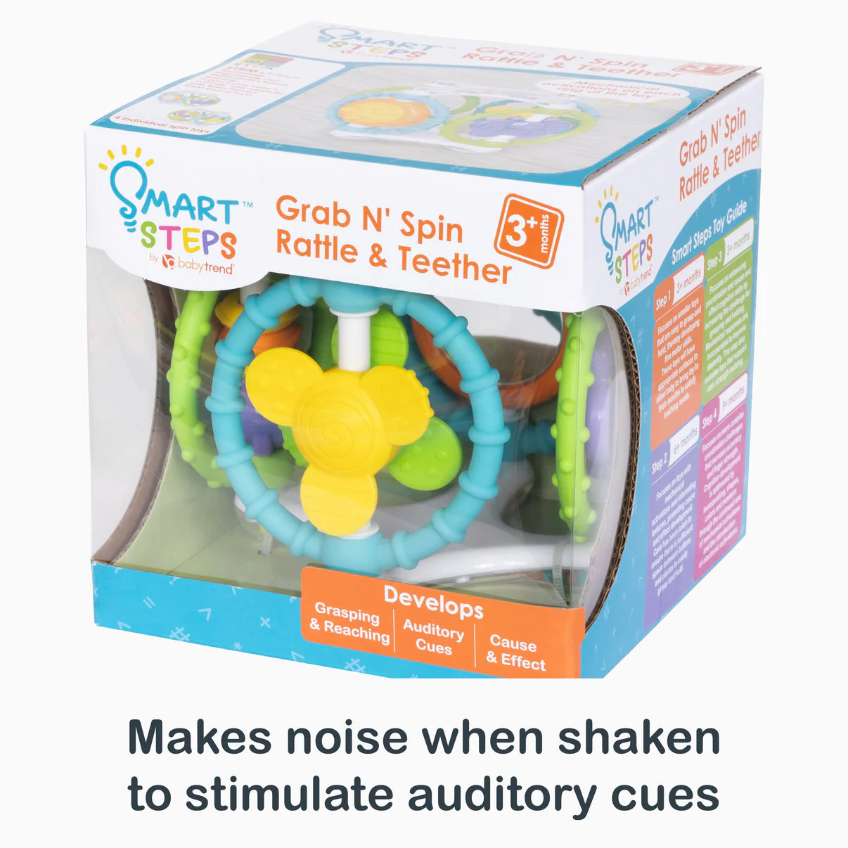 Grab ‘n Spin Rattle/Teether | Sensory Toy for Teething Babies