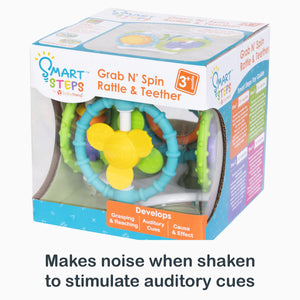 Grab ‘n Spin Rattle/Teether | Sensory Toy for Teething Babies