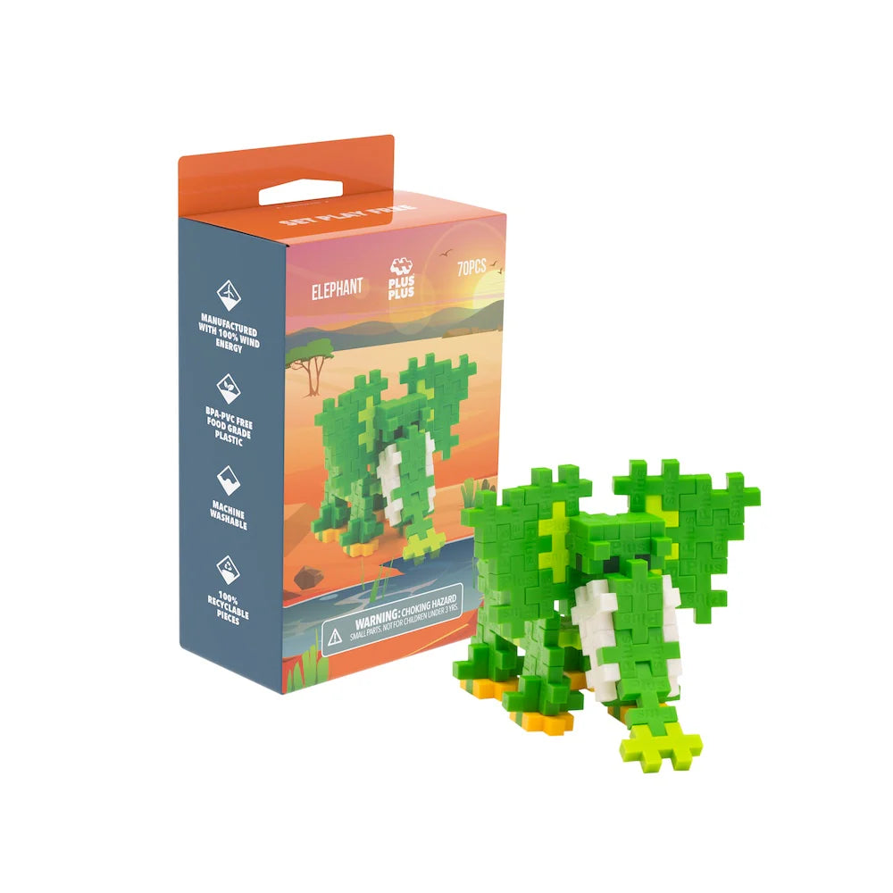 Plus-Plus Elephant Set | 70pc Zoo Animal Building Kit