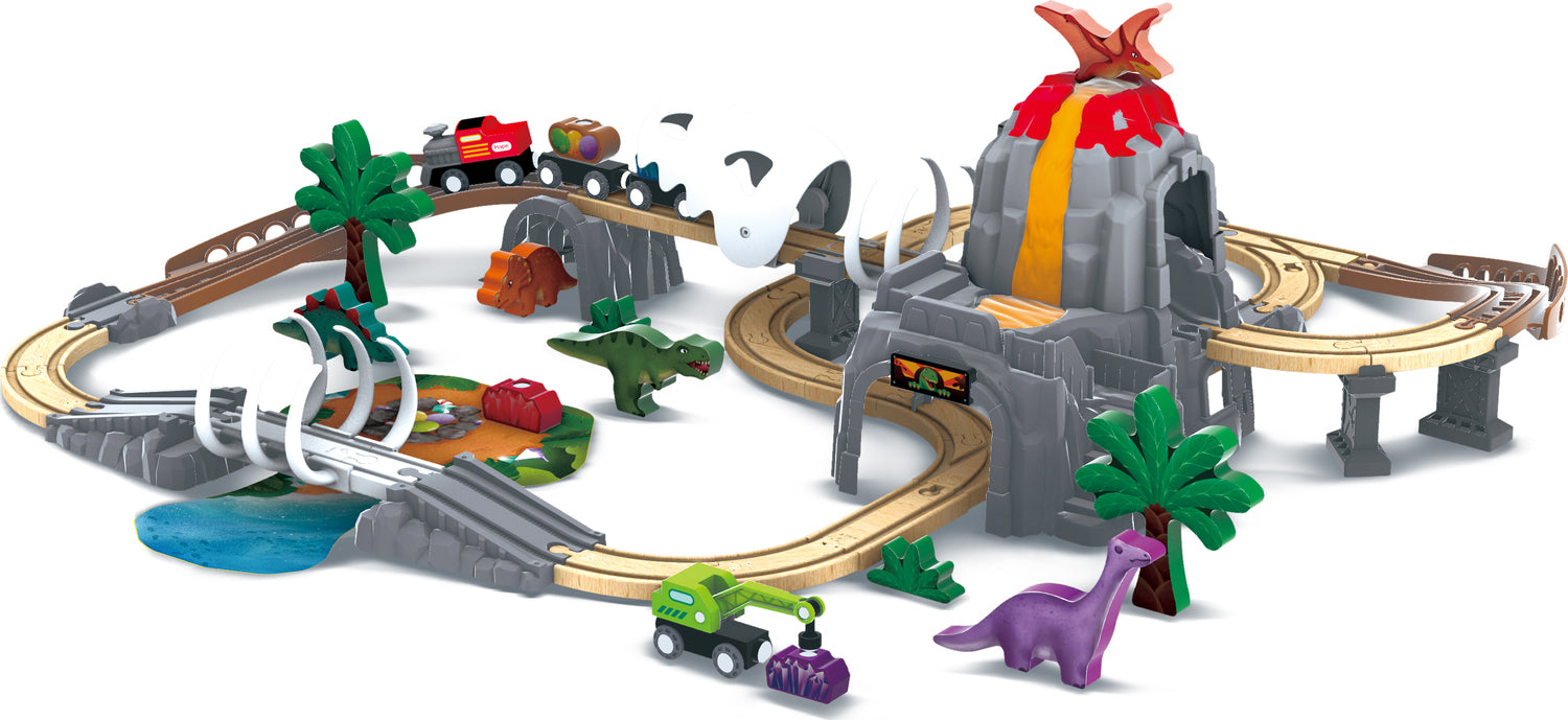 Dinosaur Railway Adventure Set Gingerbread House Toys