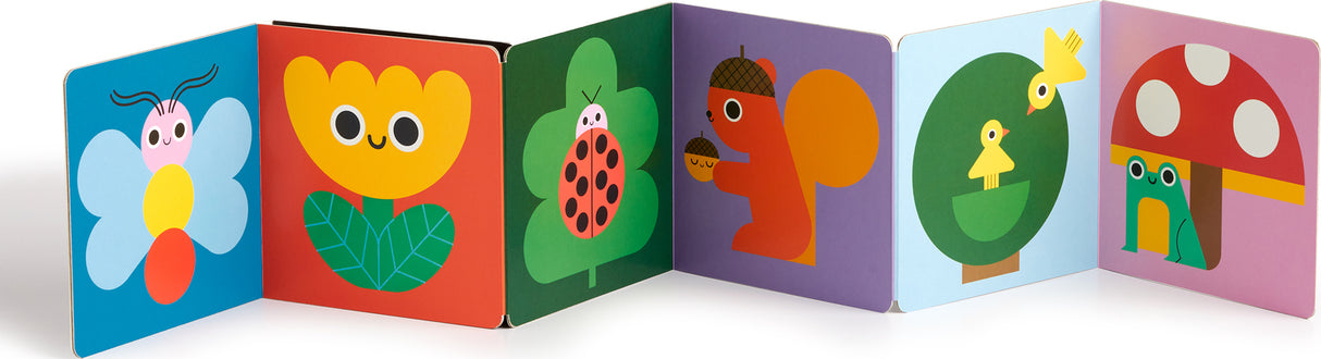 My Tummy Book Nature: High-Contrast Fold-Out Book That Stands for Tummy Time, Baby-Safe Mirror Inside!