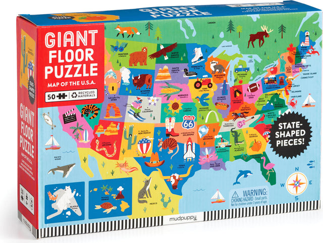 Map of the U.S.A. 50 Piece Giant Floor Puzzle