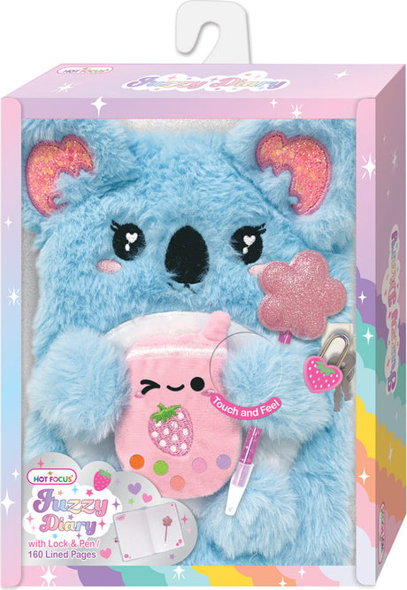 Fuzzy Diary With Lock & Keys, Koala