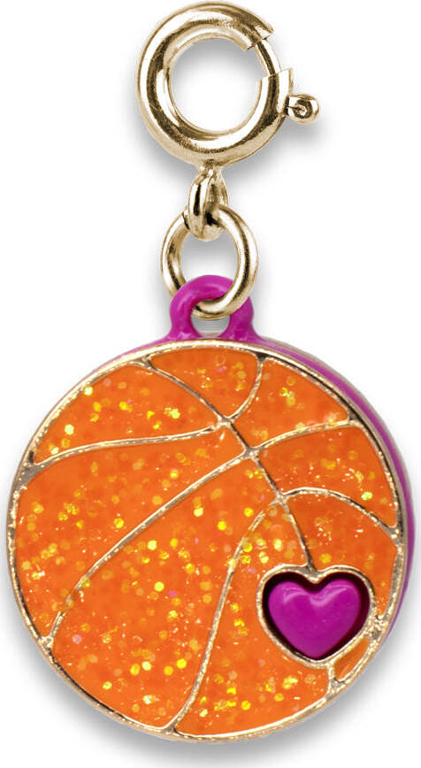 Gold Glitter Basketball Charm