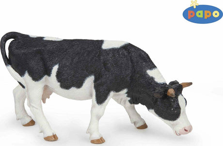 Papo France Black And White Grazing Cow
