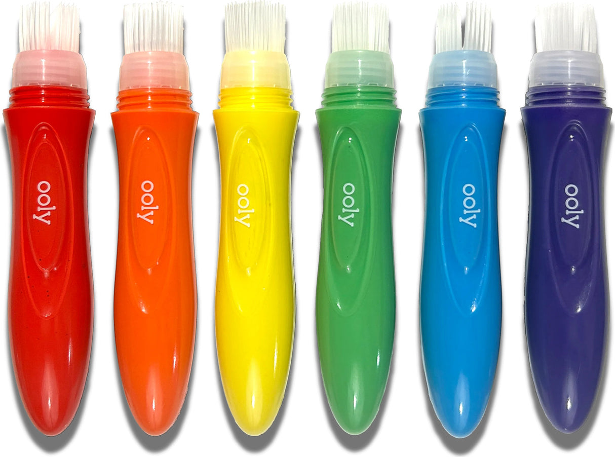 Easy Squeezy Squeezable Poster Paint Brushes - Set of 6