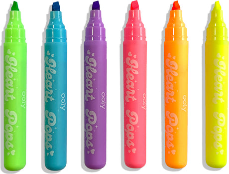 Heart Pops Neon Highlighters - Set of 6