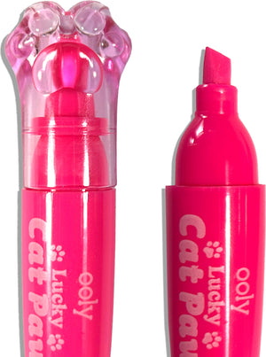 Lucky Cat Paw Scented Neon Highlighters - Set of 6