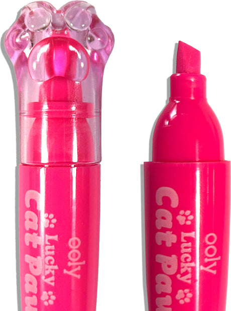 Lucky Cat Paw Scented Neon Highlighters - Set of 6