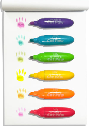 Lucky Cat Paw Scented Neon Highlighters - Set of 6