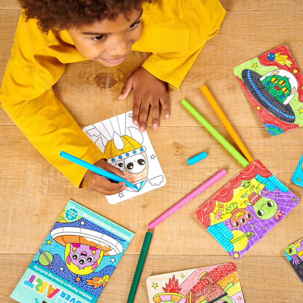 Undercover Art Hidden Pattern Coloring Activity Art Cards - Garden Pals