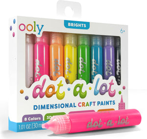 Dot-a-Lot 3D Dimensional Craft Paint - Brights - Set of 8
