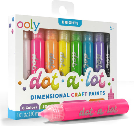 Dot-a-Lot 3D Dimensional Craft Paint - Brights - Set of 8
