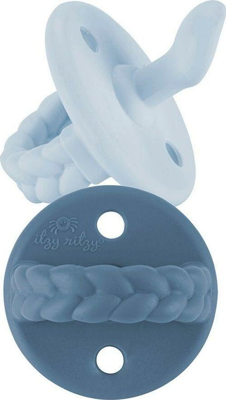 Sweetie Soother - 2-Pack Orthodontic Silicone Pacifiers (Sky & Surf 0-6M)