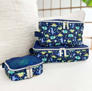 Packing Cubes Dino (Blue Dinos) -Diaper Bag Accessories