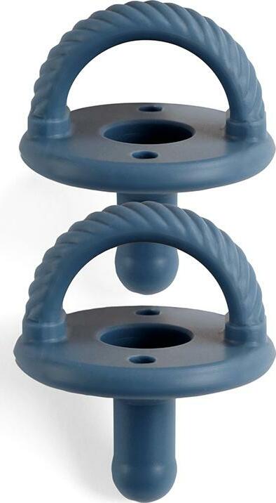 Sweetie Soother - 2-Pack Silicone Pacifiers (Nautical Navy Cables)