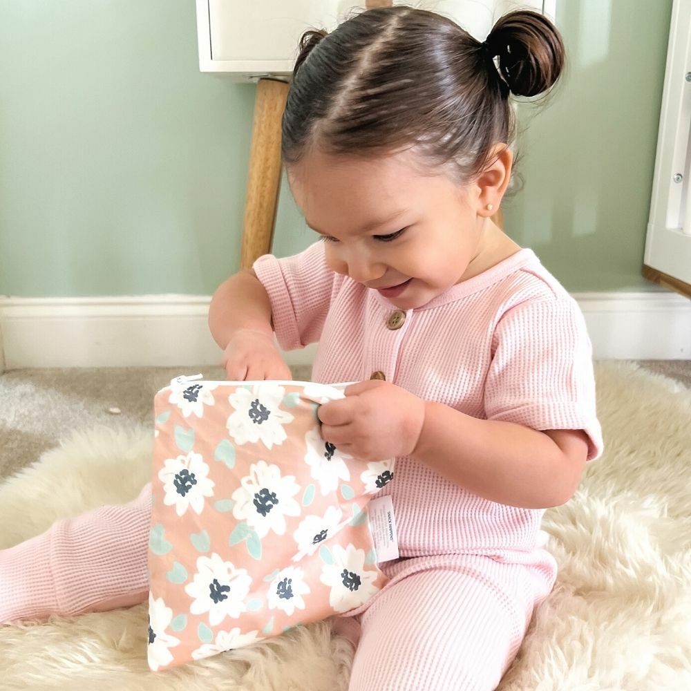 Snack Happens - Reusable Snack & Everything Bag (Playful Petals)