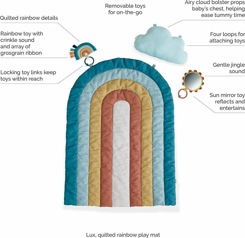 Ritzy Tummy Time - Play Mat with Toys (Rainbow)
