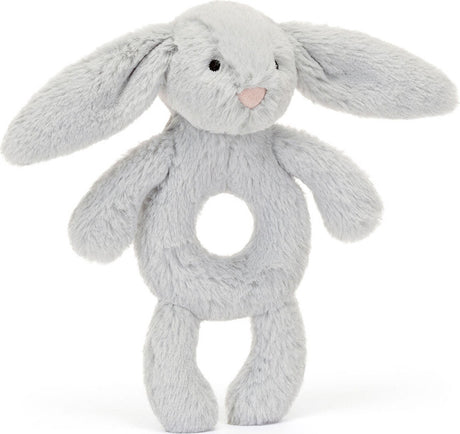 Bashful Bunny Ring Rattle (Silver)