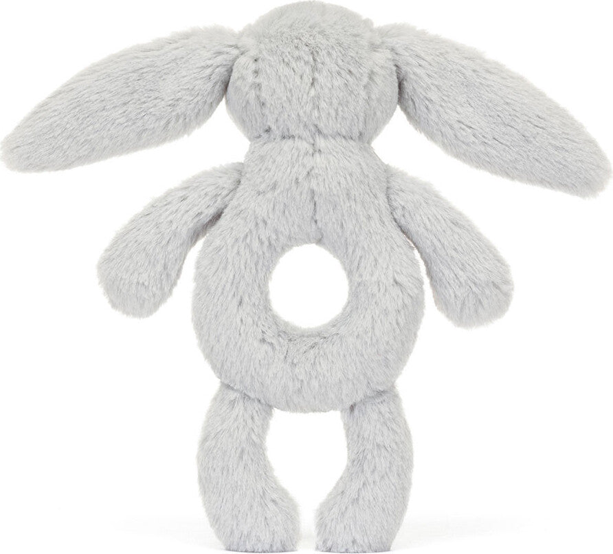 Bashful Bunny Ring Rattle (Silver)