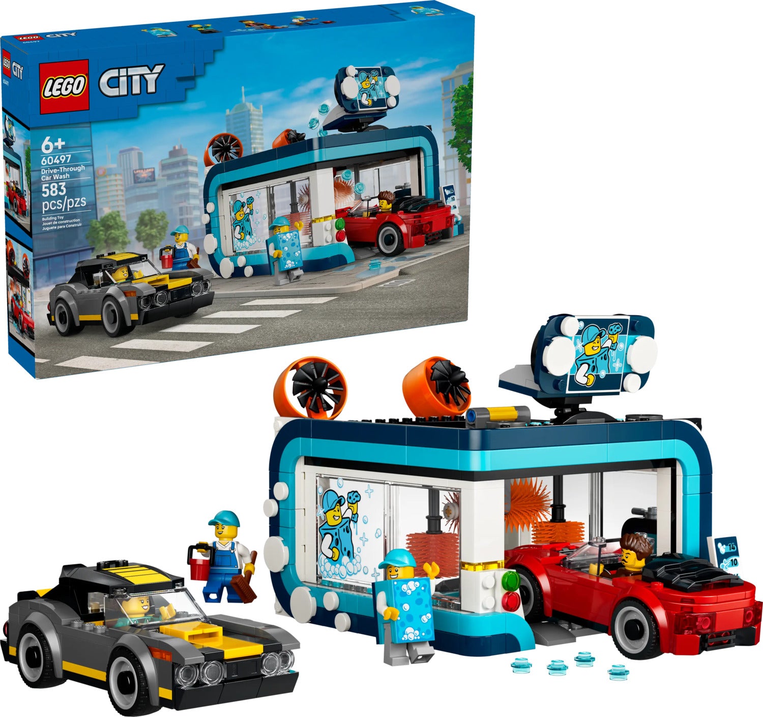 バンダイ ミニミニカー 清掃車 カーウォッシャー　セット 昭和レトロ LEGO® City Drive-Through Car Wash - Gingerbread House Toys
