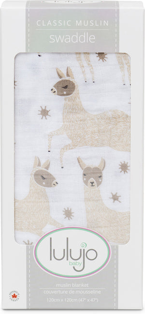 Classic Muslin Swaddle - Modern Llama