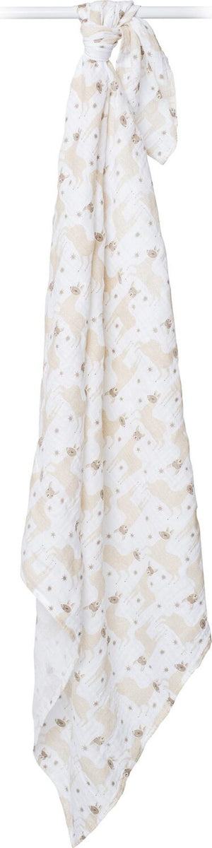 Lulujo Cotton Swaddle - Modern Llama - 47×47"