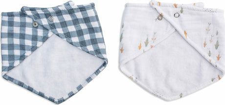 Lulujo Fish  Navy Gingham Bandana Bibs