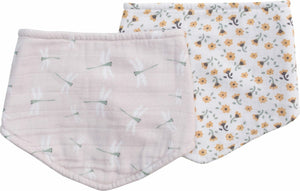 Lulujo Vintage Floral  Dragonfly Bandana Bibs