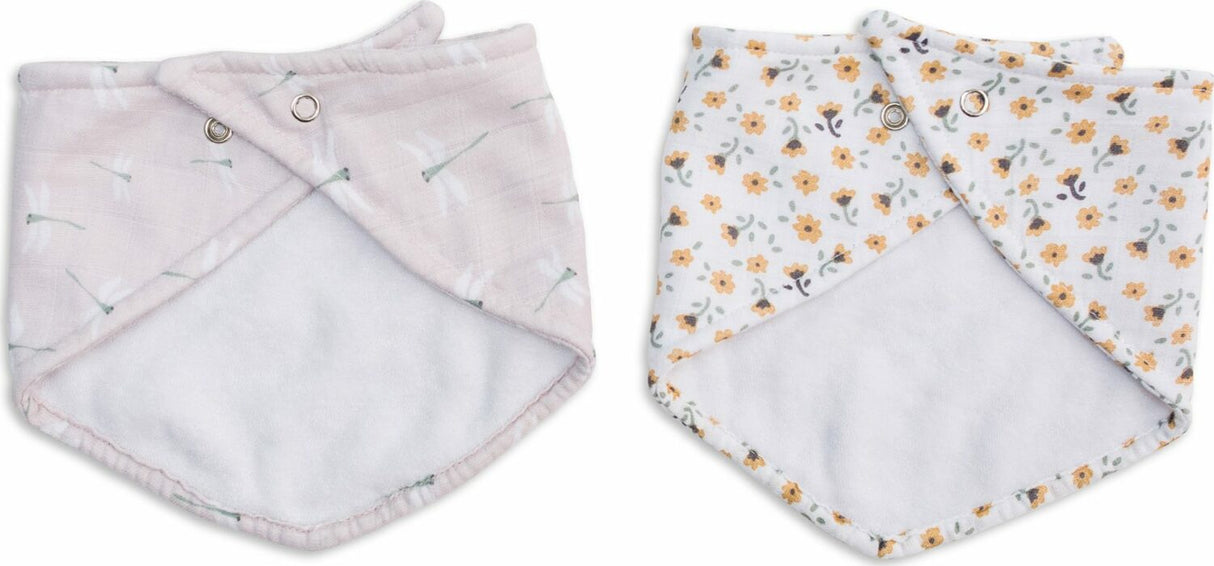 Lulujo Vintage Floral  Dragonfly Bandana Bibs