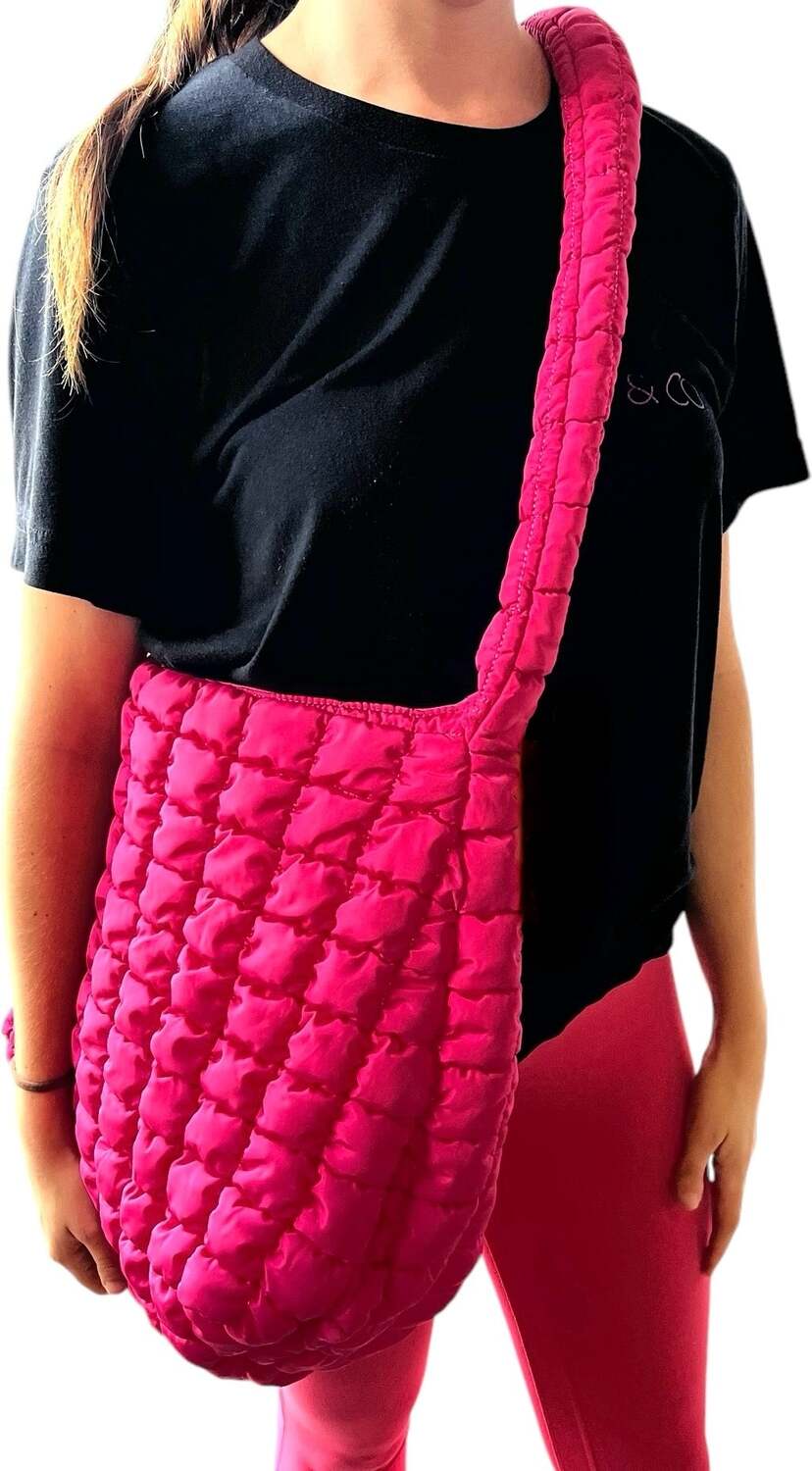 Black Puffer Tote Bag