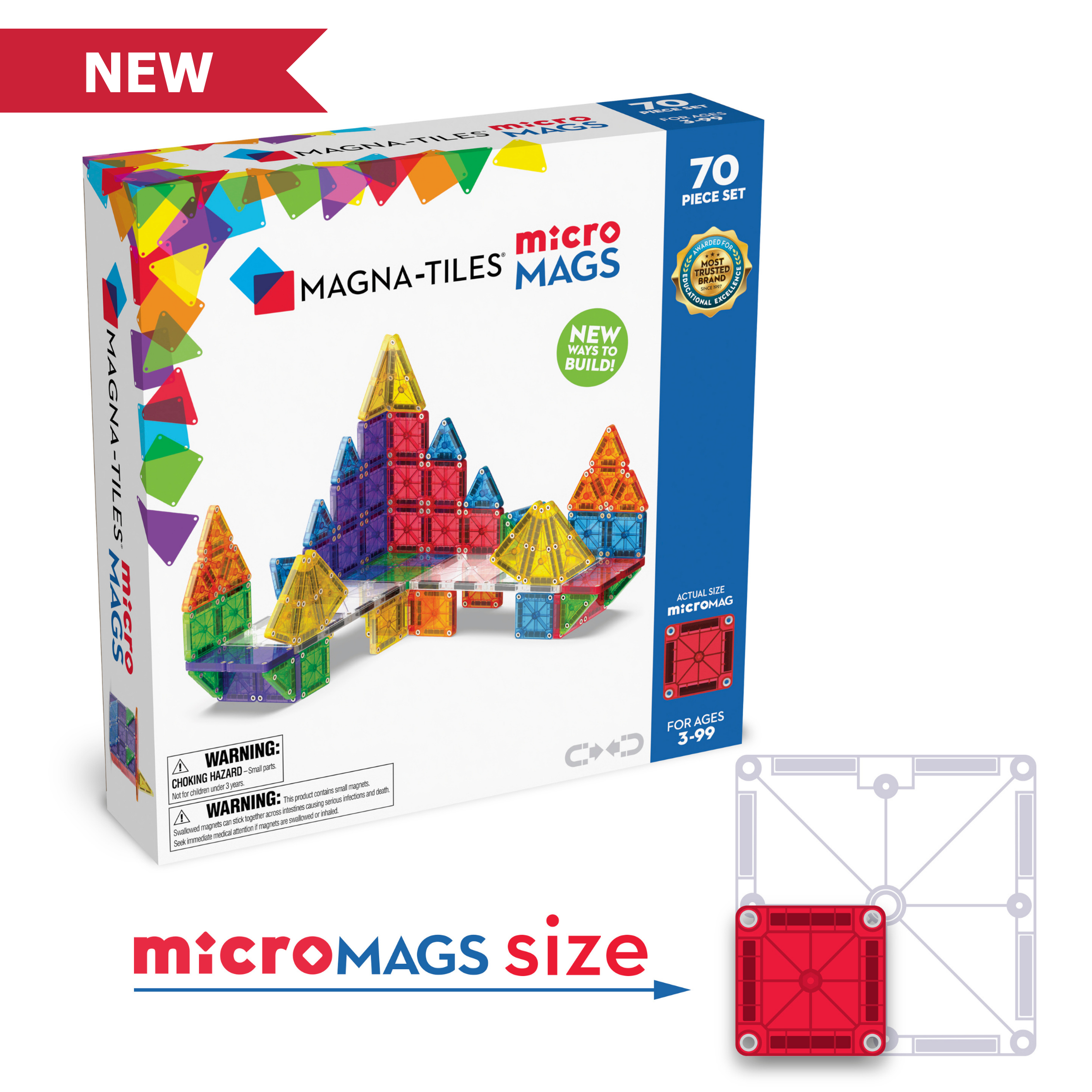 MAGNA-TILES® microMAGS 70 Piece Deluxe Set - Gingerbread House Toys