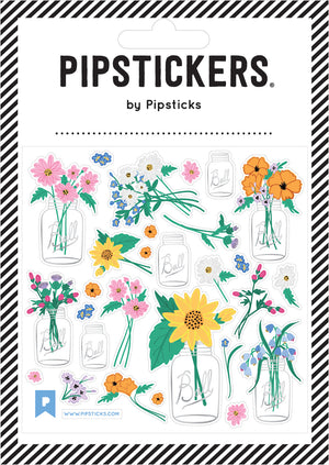 Stickers -  Mason Jar Bouquet (4x4)
