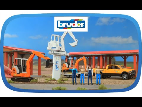 Bruder RAM Rental Service Truck with Mini Excavator