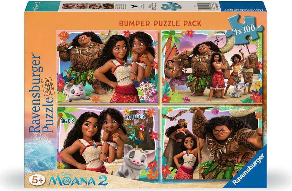 Disney Moana Bumper Pack 4x100pc Puzzles - Gingerbread House Toys