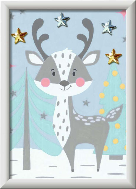 CreArt - Paint by Numbers - Winter Fawn - Paint by numbers for kids 7 years up