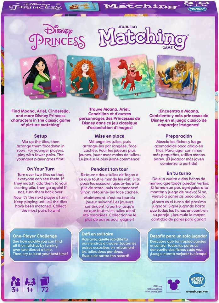 Princess Matching Game - Trilingual - Gingerbread House Toys